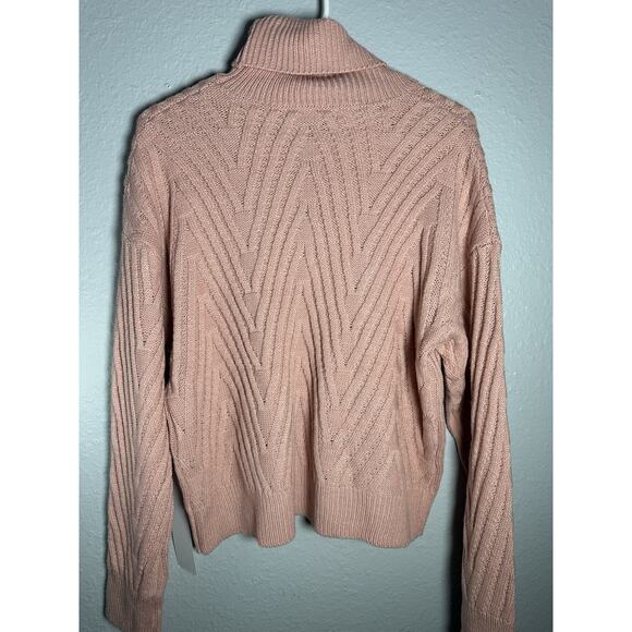 NWT— Lumiere Women's Sweater Turtle Neck Pink Knitted SIZE Large - Picture 2 of 3